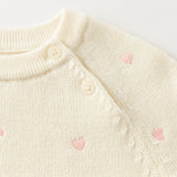 Dave&Bella Toddler Girls Soft Knit Cute Red/Beige Sweaters