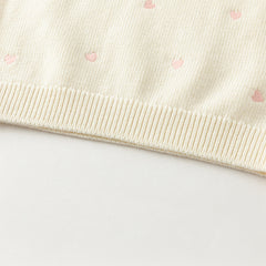 Dave&Bella Toddler Girls Autumn Soft Knit Cute Red/Beige Sweaters Tops