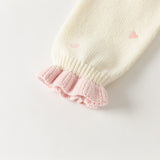 Dave&Bella Toddler Girls Soft Knit Cute Red/Beige Sweaters