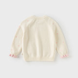 Dave&Bella Toddler Girls Soft Knit Cute Red/Beige Sweaters