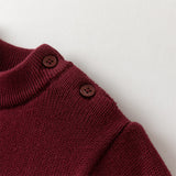 Dave&Bella Toddler Boys Purple-red Turtle Long-sleeved Plush-lined Soft Sweaters Tops