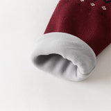 Dave&Bella Toddler Boys Purple-red Turtle Long-sleeved Plush-lined Soft Sweaters Tops