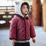 Dave&Bella Toddler Boys Purple-red Hooded Cozy Two-piece-set Coats