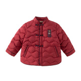 Dave&Bella Toddler Boys Winter Chinese-style Red Turtle Outdoor Cozy Down Coats