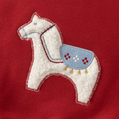 Dave&Bella Toddler Boys Versatile Christmas Red Turtle Plush-lined Sweatshirts Tops