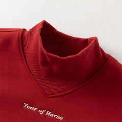 Dave&Bella Toddler Boys Versatile Christmas Red Turtle Plush-lined Sweatshirts Tops