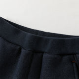Dave&Bella Toddler Boys Navy Blue Plush-lined Warm Loose Drawstring Sweatpants