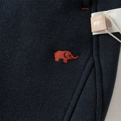 Dave&Bella Toddler Boys Winter Navy Blue Plush-lined Warm Loose Drawstring Sweatpants