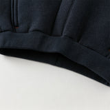 Dave&Bella Toddler Boys Navy Blue Plush-lined Warm Loose Drawstring Sweatpants