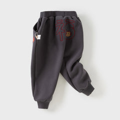Dave&Bella Toddler Girls/Boys Winter Outdoor Plush-lined Warm Drawstring Sweatpants