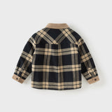 Dave&Bella Toddler Boys Casual Plaid  Plush-lined College-style Shirt Tops