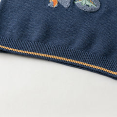 Dave&Bella Toddler Boys Winter Playful Blue Turtle Breathable Cotton  Sweaters Tops