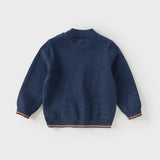 Dave&Bella Toddler Boys Playful Blue Turtle Breathable Cotton  Sweaters Tops