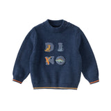 Dave&Bella Toddler Boys Playful Blue Turtle Breathable Cotton  Sweaters Tops