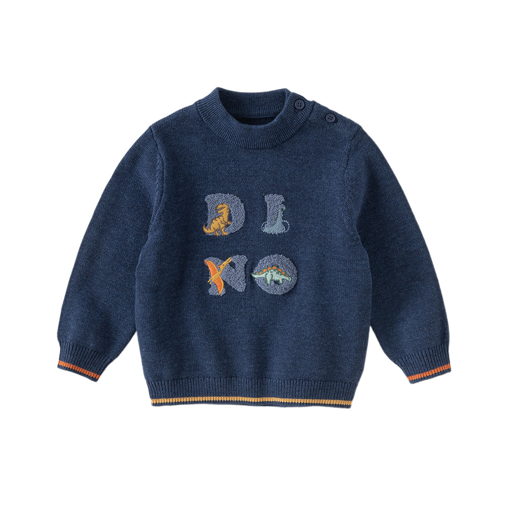 Dave&Bella Toddler Boys Winter Playful Blue Turtle Breathable Cotton  Sweaters Tops