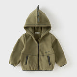 Dave&Bella Toddler Boys Cute Green Dinosaur-style Outdoor Hooded Padded Coats