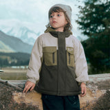 Dave&Bella Toddler Boys Cute Green Dinosaur-style Outdoor Hooded Padded Coats