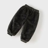 Dave&Bella Toddler Boys Outdoor Cozy Plush-lined Drawstring Loose Pants