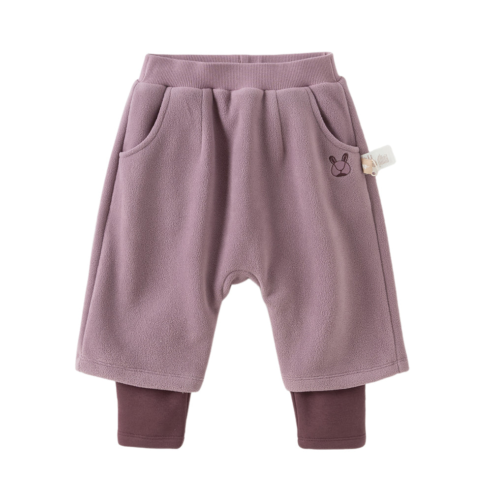 Dave&Bella Toddler Girls/Boys Fashion Warm Plush-lined Loose Casual Pants