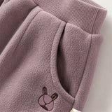 Dave&Bella Toddler Girls/Boys Fashion Warm Plush-lined Loose Casual Pants