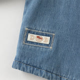 Dave&Bella Toddler Boys Denim Blue Plush-lined Long Sleeve Shirts Tops