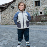Dave&Bella Toddler Boys Winter Grey Outdoor Long-sleeved Hooded Cozy Down Coats