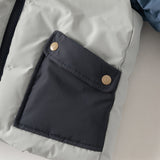Dave&Bella Toddler Boys Winter Grey Outdoor Long-sleeved Hooded Cozy Down Coats