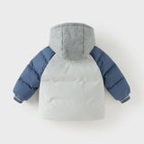 Dave&Bella Toddler Boys Winter Grey Outdoor Long-sleeved Hooded Cozy Down Coats