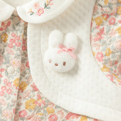 Dave&Bella Newborn Girls Autumn Sweet Floral Print Breathable Baby One-Pieces Romper