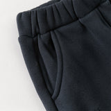 Dave&Bella Toddler Girls Casual Navy Blue Straight-leg Plush-lined Pants