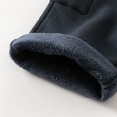 Dave&Bella Toddler Girls Casual Navy Blue Straight-leg Plush-lined Pants