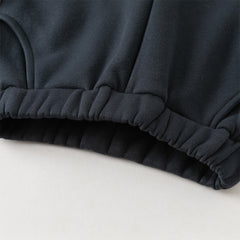 Dave&Bella Toddler Girls Casual Navy Blue Straight-leg Plush-lined Pants