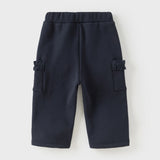 Dave&Bella Toddler Girls Casual Navy Blue Straight-leg Plush-lined Pants