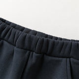 Dave&Bella Toddler Girls Casual Navy Blue Straight-leg Plush-lined Pants