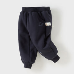 Dave&Bella Toddler Girls/Boys Winter Versatile Adjustable Waitsband Plush-lined Sweatpants