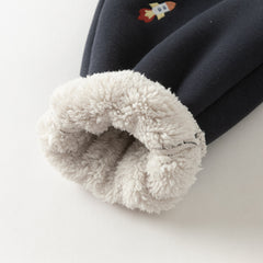 Dave&Bella Toddler Girls/Boys Winter Versatile Adjustable Waitsband Plush-lined Sweatpants
