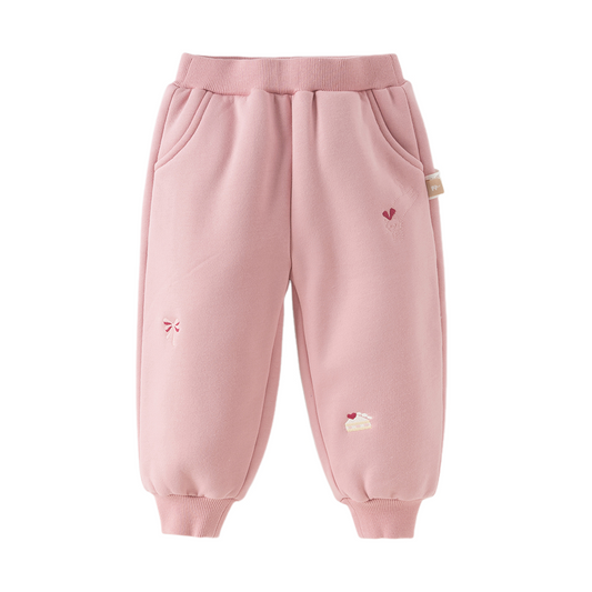 Dave&Bella Toddler Girls/Boys Winter Versatile Adjustable Waitsband Plush-lined Sweatpants