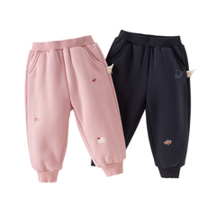 Dave&Bella Toddler Girls/Boys Winter Versatile Adjustable Waitsband Plush-lined Sweatpants