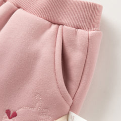 Dave&Bella Toddler Girls/Boys Winter Versatile Adjustable Waitsband Plush-lined Sweatpants