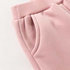Dave&Bella Toddler Girls/Boys Winter Versatile Adjustable Waitsband Plush-lined Sweatpants