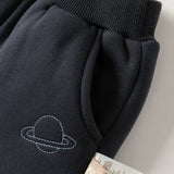 Dave&Bella Toddler Girls/Boys Versatile Adjustable Waistband Plush-lined Cozy Sweatpants