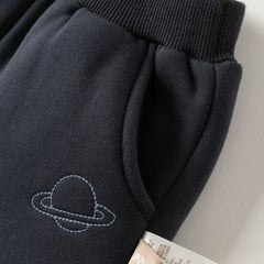 Dave&Bella Toddler Girls/Boys Winter Versatile Adjustable Waitsband Plush-lined Sweatpants