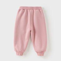 Dave&Bella Toddler Girls/Boys Winter Versatile Adjustable Waitsband Plush-lined Sweatpants