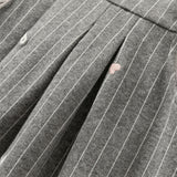 Dave&Bella Toddler Girls Cute Grey Striped Sleeveless A-line Dress(wallet bag)