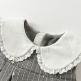 Dave&Bella Toddler Girls Cute Grey Striped Sleeveless A-line Dress(wallet bag)