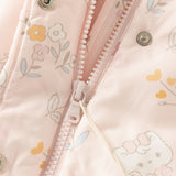 Dave&Bella Toddler Girls Sweet Pink Flower Print Outwear Hooded Cozy Padded Jackets