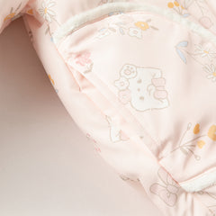 Dave&Bella Toddler Girls Sweet Pink Flower Print Outwear Hooded Cozy Padded Jackets