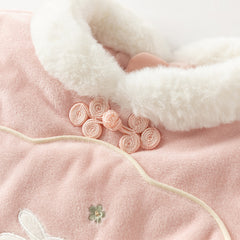 Dave&Bella Toddler Girls Elegant Pink Chinese-style Padded A-line Mesh Dress