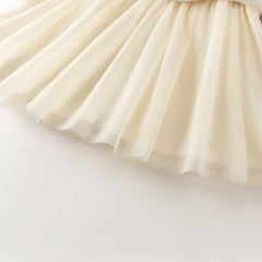 Dave&Bella Toddler Girls Elegant Pink Chinese-style Padded A-line Mesh Dress