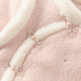 Dave&Bella Toddler Girls Chinese-style Pink Turtle Plush-lined Warm Suits Sets